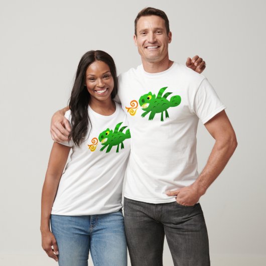 T-shirt Dragon solide vert (adulte) (Unisexe)