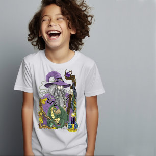 T-shirt Dragon Sorcier Celtique Fantastique Violet