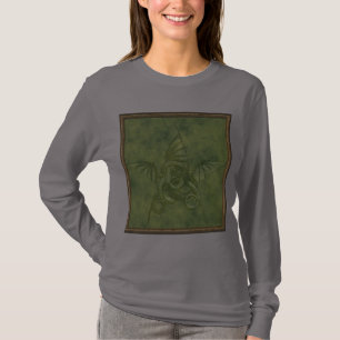 T-shirt Dragon Star - Embossée en cuir vert