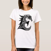 T-shirt Dragon Styled Letter E, Dragon Alphabet, Monogram (Devant)