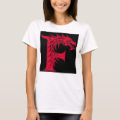 T-shirt Dragon Styled Letter F, Dragon Alphabet, Monogram (Devant)