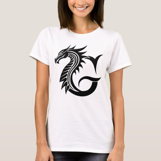 T-shirt Dragon Styled Letter G, Dragon Alphabet, Monogram (Devant)