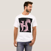 T-shirt Dragon Styled Letter H, Dragon Alphabet, Monogram (Devant entier)