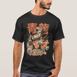 T-shirt "Dragon Sushi - Noir" par ilustrata