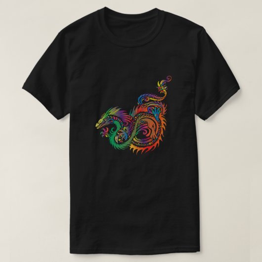 T-shirt Dragon tribal coloré (Design devant)