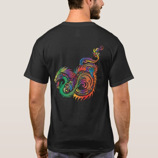 T-shirt Dragon tribal coloré (Dos)