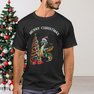 T-shirt Dragon Vert la veille de Noël