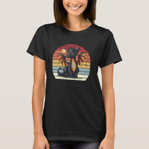 T-shirt Dragon vintage et Lune Imaginaire médiéval Graphic