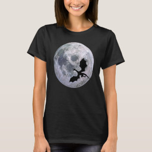 T-shirt Dragon volant par la Lune Symbole du pouvoir et de