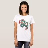 T-shirt Dragon Volant Vert (Devant entier)