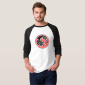 T-shirt Dragoncircle - Noir avec Feu Rouge (Devant entier)