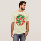 T-shirt Dragoncircle - Vert avec feu rouge (Devant entier)