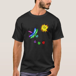 T-shirt Dragonfly 8 bits Happy Sun & Cute Ladybug