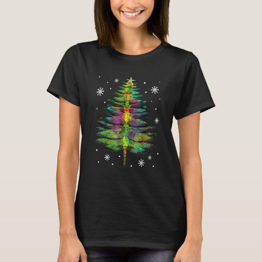 T-shirt Dragonfly Christmas Tree Dragonfly Xmas (Devant)
