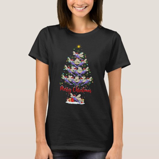 T-shirt Dragonfly Christmas Tree Lights Dragonfly Xmas (Devant)