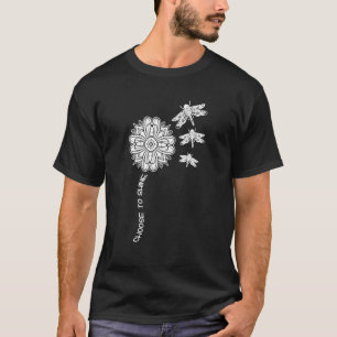 T-shirt Dragonfly coloré Mandala Paix Zen Yoga Chakra O
