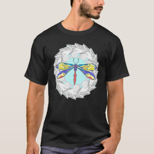 T-shirt Dragonfly de couleur magique Mandala 1
