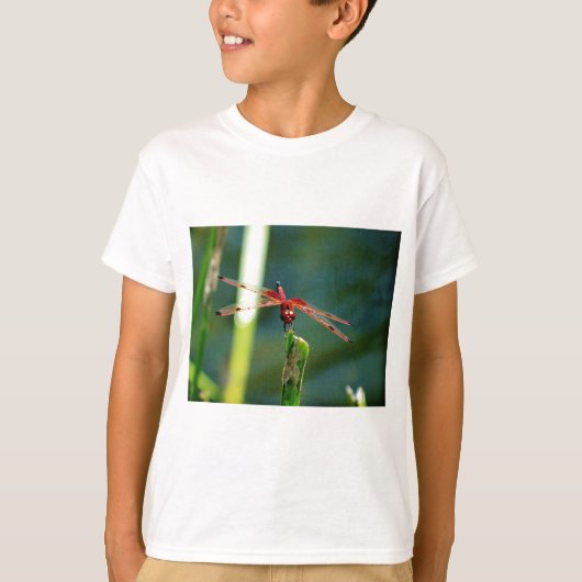 T-shirt Dragonfly frontale rouge et noire (Devant)