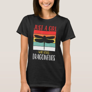 T-shirt Dragonfly Just A Girl Who Love Dragonflies Retro