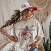 T-shirt Dragonfly on Flowers