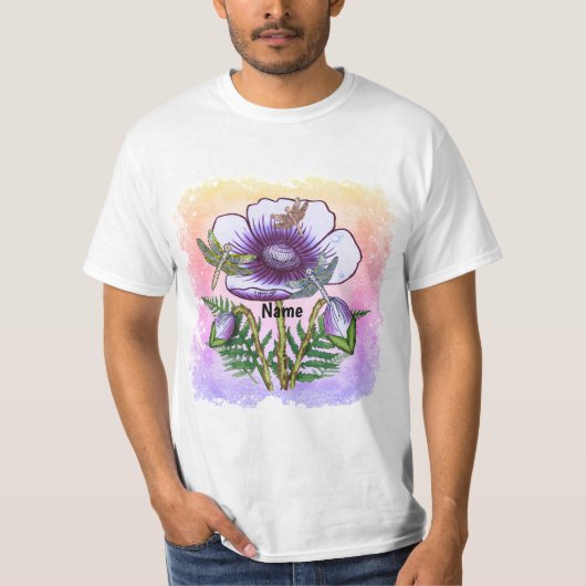 T-shirt Dragonfly Purple Poppy (Devant)
