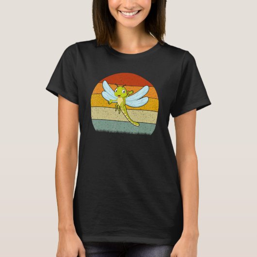T-shirt Dragonfly Retro Style Vintage (Devant)