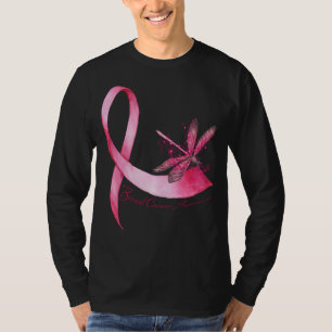 T-shirt Dragonfly rose Ruban Sensibilisation au cancer du