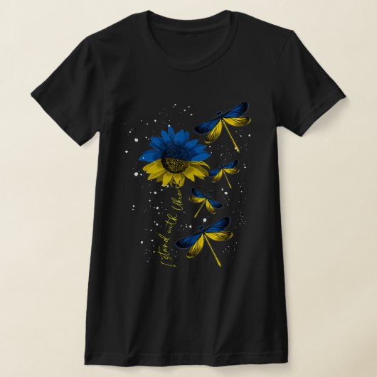T-shirt Dragonfly Ukraine Sunflower Ukraine Drapeau Stand  (Poser)