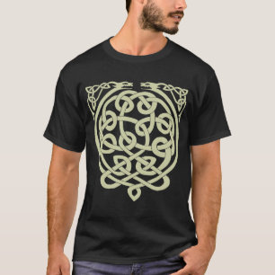 T-shirt Dragons à noeuds celtiques - noir et blanc