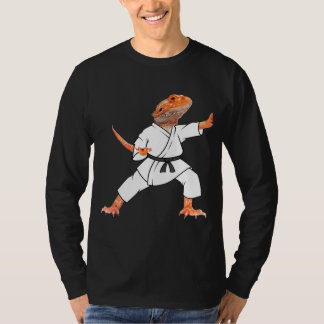 T-shirt Dragons à poils faisant du karaté Samurai Ninja Li
