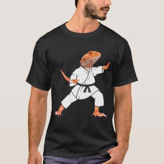 T-shirt Dragons à poils faisant du karaté Samurai Ninja Li