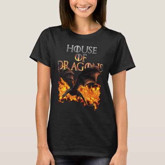T-shirt Dragons and Fire Cool Fantasy (Devant)