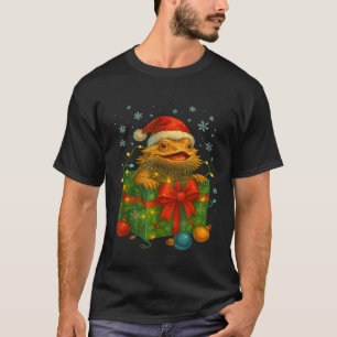 T-shirt Dragons barbus drôles de Père Noël Guirlandes de N