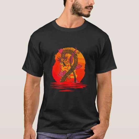 T-shirt Dragons Chinois Orientaux Dragon Asiatique Et Sole (Devant)