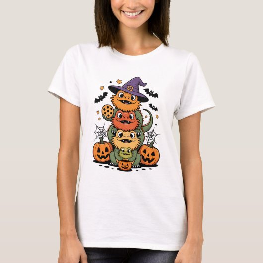 T-shirt Dragons empilés Halloween Conception (Devant)
