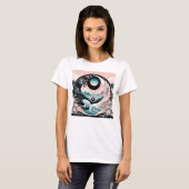 T-shirt Dragons Floral Mountain Rose Sage Turquoise (Devant entier)