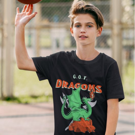 T-shirt Dragons Mythologique Dragon Respiration Feu