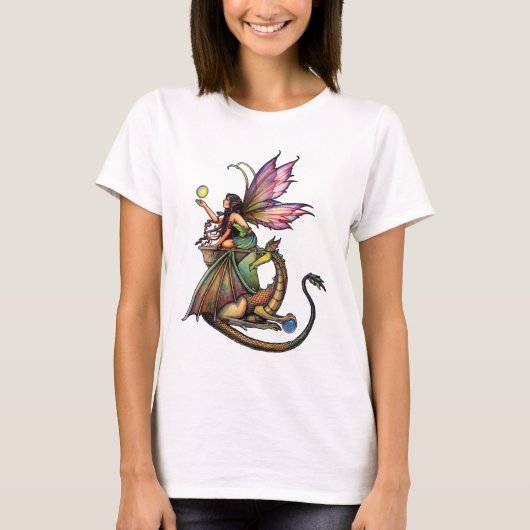 T-shirt Dragon's Orbs Fairy and Dragon par Molly Harrison (Devant)