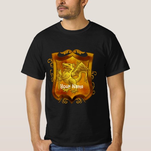 T-shirt Dragons Shield Family Crest Surname (Devant)