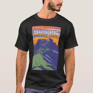 T-shirt Drakensberg Afrique du Sud Lesotho Travel Art Retr