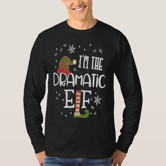 T-shirt Dramatic Elf Matching Family Group Christmas Outfi (Devant)