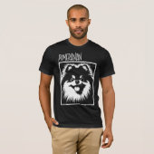 T-shirt Dramatic Pop Art Pomeranian White On Black (Devant entier)