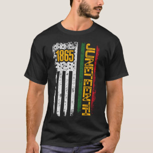 T-shirt Drapeau 2024 Histoire des Noirs Vintage 1865 Junet