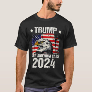 T-shirt Drapeau 2024 Retourner l'Amérique Hommes Femmes Tr