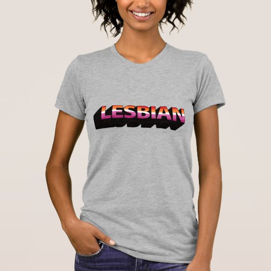 T-shirt Drapeau 3D LESBIENNE (Devant)