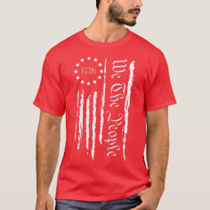 T-shirt Drapeau 4 juillet 1776 Patriotique hommes femmes É