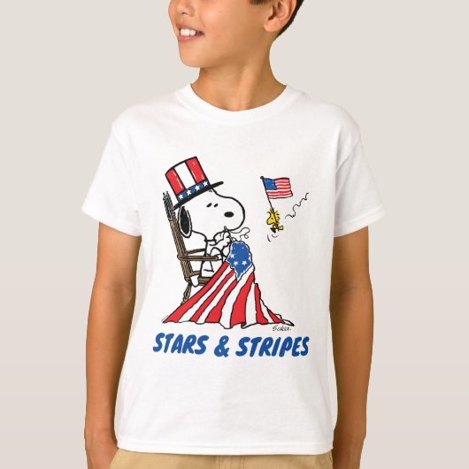 T-shirt Drapeau 4 juillet à coudre Snoopy (Devant)