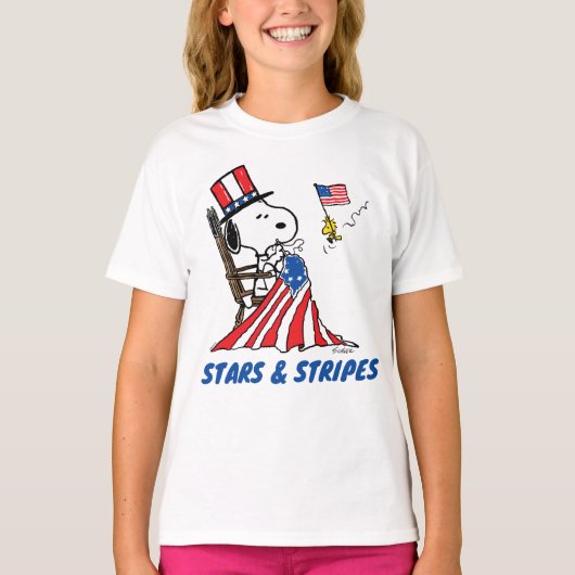 T-shirt Drapeau 4 juillet à coudre Snoopy (Devant)