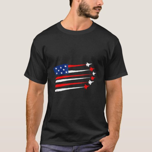T-shirt Drapeau 4 juillet américain Fighter Patriotic (Devant)