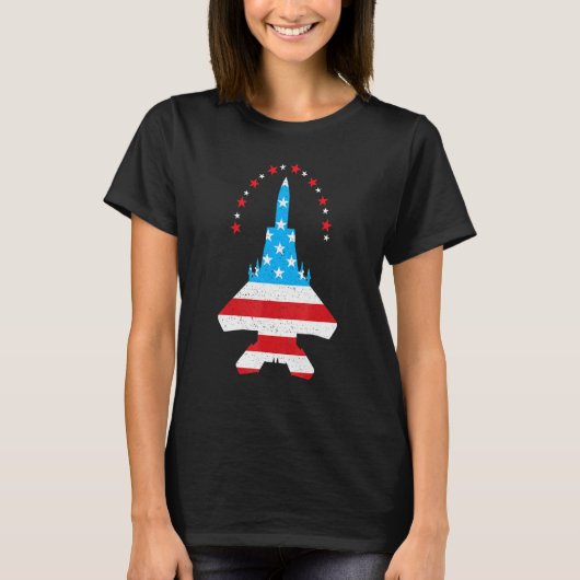 T-shirt Drapeau 4 juillet américain Fighter Patriotic (Devant)